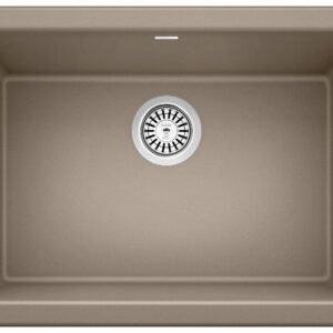 Ikon 27 1 Bowl Silgranit Undermount Apron Front Kitchen Sink - Truffle 402238 Blanco