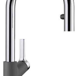 Urbena Kitchen Faucet with Pulldown Spray - Chrome/Cinder 526395 Blanco