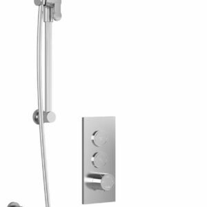 RoundOne TB2 Thermostatic Push-Button Shower System with Wall Arm - Chrome BF2064-110 Kalia