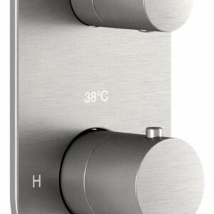 RoundOne 3-Way Thermostatic Valve with Integrated Diverter and Trim - Pure Nickel BF1579-125 Kalia