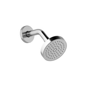 Basico 4" Shower Head and Wall Arm and Round Flange - Chrome BF1759-110 Kalia