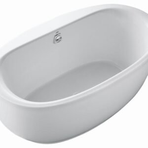 Ellesmere 66" x 36" Freestanding Tub with Black Fluted Apron - White/Black 3990F-AP7-0 Hytec
