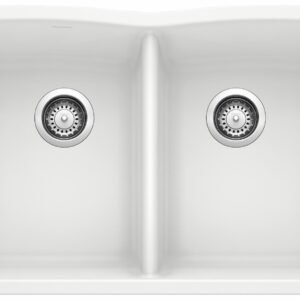 Diamond U 2 Bowl Silgranit Undermount Kitchen Sink - White 400072 Blanco