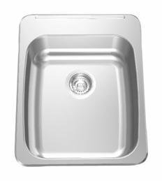 17-1/4" 3-Hole 1 Bowl Drop-In Kitchen Sink - Stainless Steel ALBS7506P-1-3 Franke