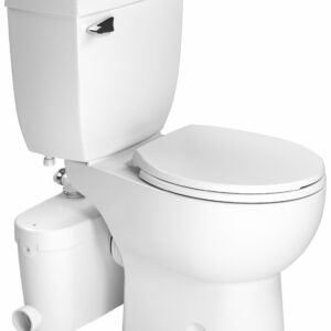 SaniAccess3 Round Toilet Combo with Macerating Pump for Ful Bathroom Application - White 082 + 083 + 005 Saniflo