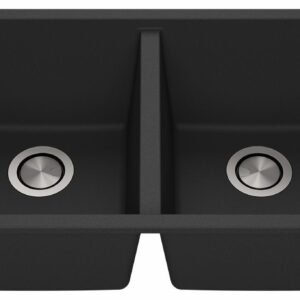 Bacia 31" Granistone 2 Bowl Undermount/Drop-In Kitchen Sink - Matte Black KS2124-320 Kalia