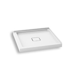 Kover 36" Corner Acrylic Shower Base with Centre Drain - White BW1227-240 Kalia