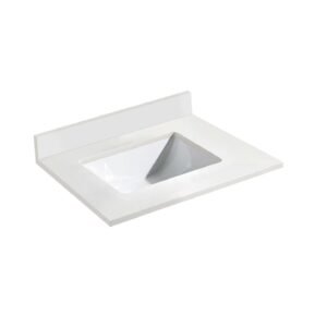 Quartz 25" x 22" Sink Top - White QT2225W Duval