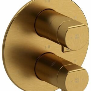 Parabola 6-Functions Thermostatic Valve Trim - Brushed Gold TPB46BG RIOBEL