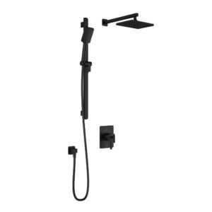 SquareOne TCD1 Thermostatic Coaxial Shower System with Wall Arm - Matte Black BF1648-160 Kalia