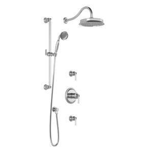 Rustik T2 Thermostatic Shower System with Wall Arm - Chrome BF1488-110 Kalia