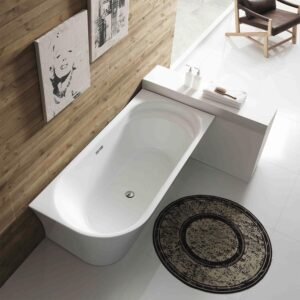 Milla Semi-Freestanding RH Corner Bathtub - White 44606 Acritec