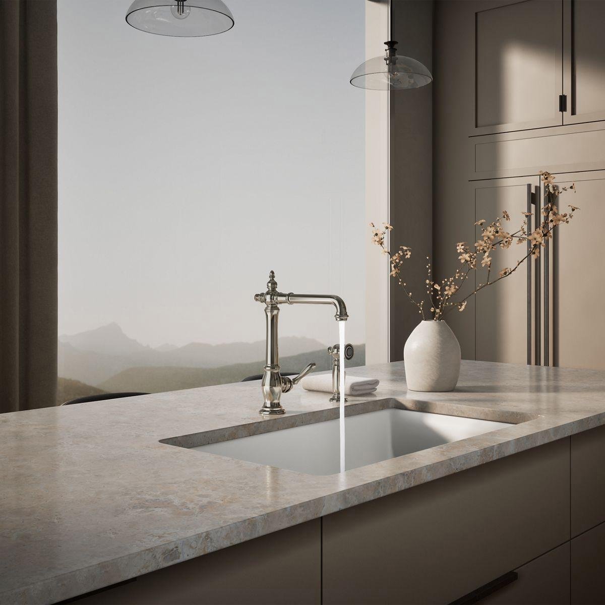 Artifacts Kitchen Faucet with Side Spray - Vibrant Polished Nickel 99265-SN Kohler - Image 15