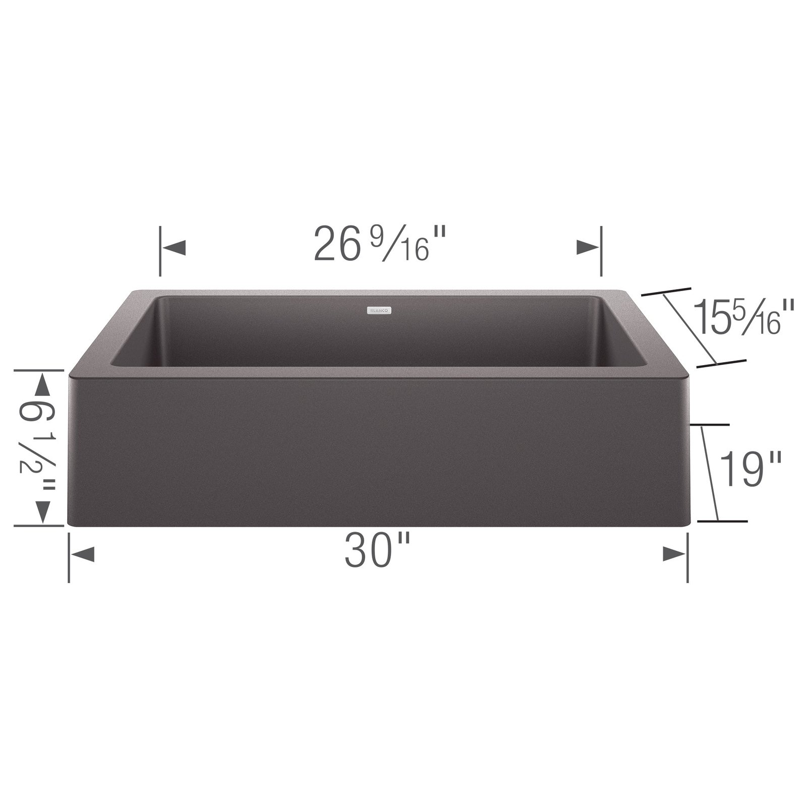 Vintera 30 1 Bowl Silgranit Apron Front Kitchen Sink - Cinder 402582 Blanco - Image 3