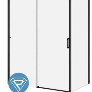 K3 (Door 1 of 2) 60" x 77" Alcove Sliding Door Mobile Panel - Matte Black DR2058-004 Kalia