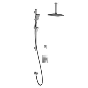 Grafik T2 Premia Thermostatic Shower System Vertical Ceiling Arm (less valves) - Black/Chrome BF1364-150-201 Kalia