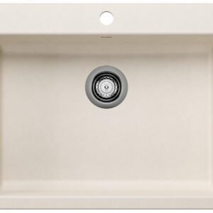 Precis ADA/CSA 1 Bowl Silgranit Dual Mount Kitchen Sink - Soft White 402879 Blanco
