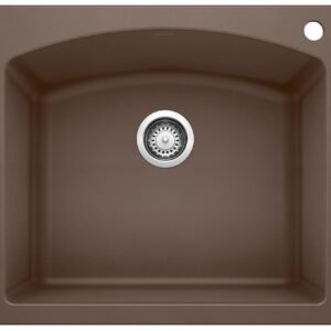 Diamond 1 Bowl Drop-In Silgranit Sink - Cafe 400368 Blanco