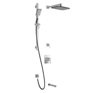Grafik TD3 Premia Thermostatic Tub and Shower System with Wall Arm - Black/Chrome BF1609-150-200 Kalia