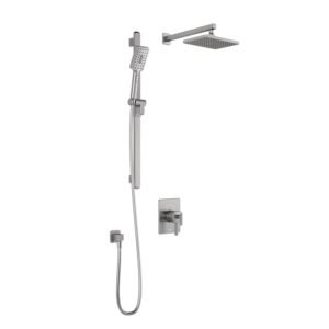 SquareOne TCD1 Thermostatic Coaxial Shower System with Wall Arm - Pure Nickel BF1648-125 Kalia