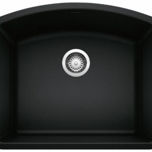 Diamond U 1 Bowl Undermount Silgranit Sink - Coal Black 402617 Blanco