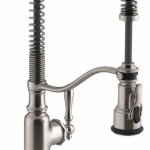Tournant Semi-Professional Kitchen Faucet with Spring Pulldown Spray - Vibrant Stainless 77515-VS Kohler