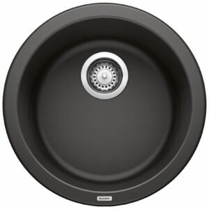 Rondo 1 Bowl Dual Mount Round Bar Sink - Coal Black 402665 Blanco