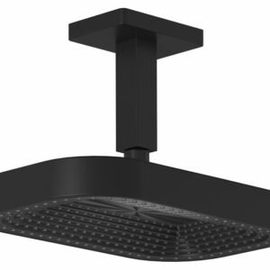 Kareo Premia 12" x 8" Rainshower Shower Head with Vertical Ceiling Arm - Matte Black BF2160-160 Kalia