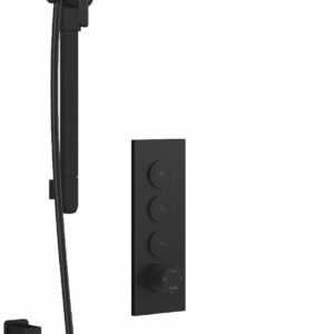 SquareOne TB3 Plus Thermostatic Push-Button Shower System with Wall Arm - Matte Black BF2070-160-100 Kalia