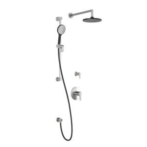 Kontour TD2 Thermostatic Shower System with Wall Arm (less valves) - Black/Chrome BF1500-150 Kalia