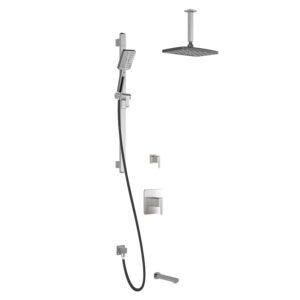 Grafik TD3 Premia Thermostatic Shower System with Vertical Ceiling Arm - Black/Chrome BF1609-150-201 Kalia