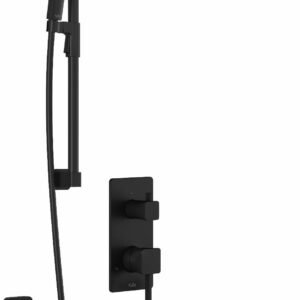 SquareOne TD2 Premia Thermostatic Integrated Diverter Shower System with Vertical Ceiling Arm (Less Valve) - Matte Black BF1651-160-201 Kalia