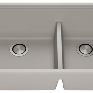 Bacia 33" Granistone 2 Bowl Undermount Kitchen Sink - Gris/Gray KS2126-330 Kalia