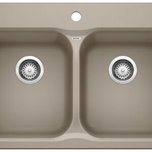 Vision 210 2 Bowl Silgranit Drop-In Kitchen Sink - Truffle 401145 Blanco