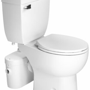 SaniAccess2 Round Toilet Combo with Macerating Pump for Half Bathroom Application - White 081 + 083 + 005 Saniflo