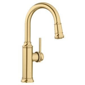 Empressa Bar/Prep Faucet with Pulldown Spray - Satin Gold 442983 Blanco
