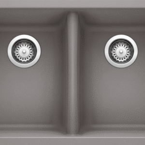 Horizon U 2 Bowl Undermount Silgranit Sink - Metallic Gray 401667 Blanco
