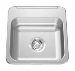 15-1/8" 2-Hole 1 Bowl Drop-In Kitchen Sink - Stainless Steel ALBS1305P-1-2 Franke