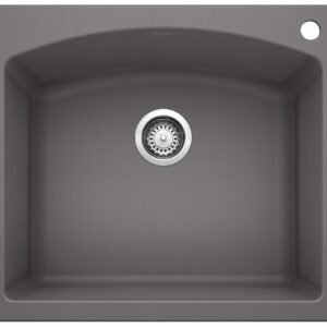 Diamond 1 Bowl Drop-In Silgranit Sink - Cinder 401408 Blanco
