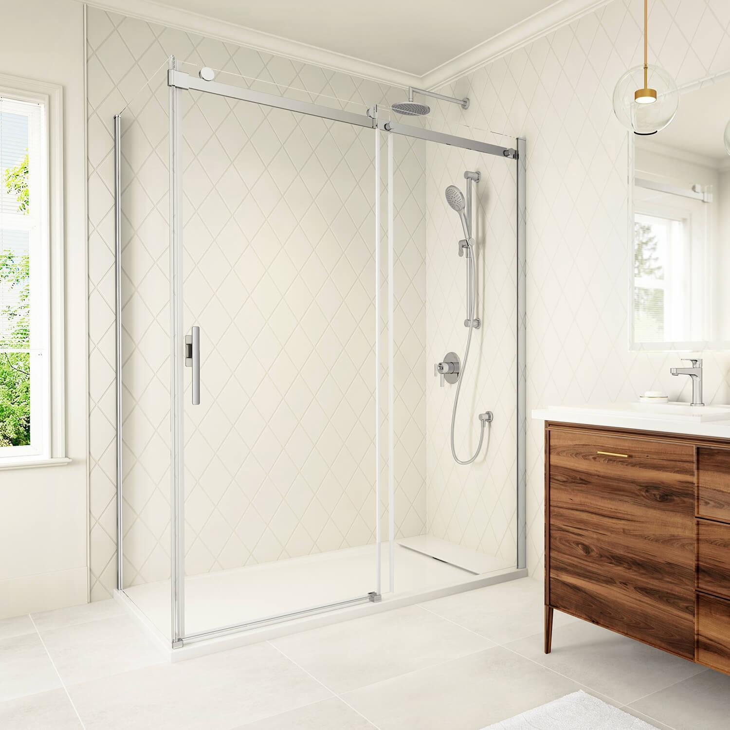 Koncept Evo 32" x 77" Return Panel for Corner Installation - Pure Nickel DR2052-125-005 Kalia - Image 2