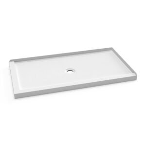 Koncept 60" x 32" Acrylic Shower Base with Center Drain and RH Tiling Flange - White BW1809-240 Kalia