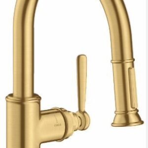 Axor Montreux Prep Faucet with Pulldown Spray - Brushed Gold Optic 16584251 Axor