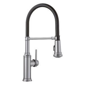Empressa Semi-Pro Kitchen Faucet with Pulldown Spray - Stainless 442509 Blanco