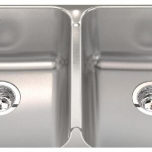 Steel Queen 32-7/8" 2 Bowl Undermount Sink - Stainless Steel QDUA1933-8 Kindred
