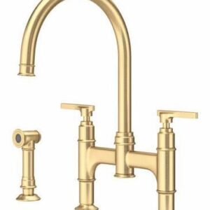 Southbank Bridge Kitchen Faucet With Side Spray - Satin English Gold U.SB57D3LMSEG Perrin & Rowe