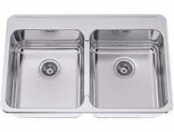 33-1/4" 2 Bowl Drop-In Kitchen Sink - Stainless Steel LBD7510P-1 Franke