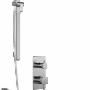 SquareOne TD3 Plus Thermostatic Integrated Diverter Tub and Shower System with Vertical Ceiling Arm (Less Valve) - Chrome BF1655-110-101 Kalia