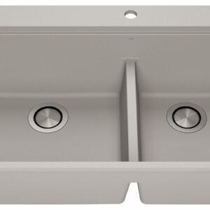 Bacia 33" Granistone 1.75 Bowl Drop-In Kitchen Sink with Silicone Mat & Drain - Gris/Gray KS2141-330 Kalia