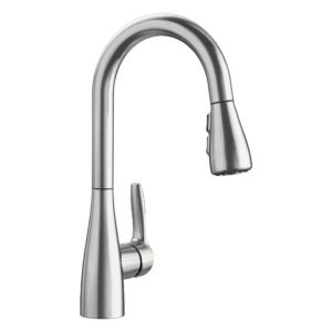 Atura Bar Faucet with Pulldown Spray - PVD Steel 442210 Blanco