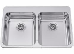 33-1/4" 2 Bowl Drop-In Kitchen Sink - Stainless Steel ALBD7505P-1 Franke